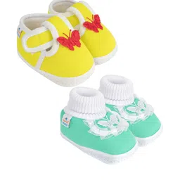 NESKA MODA Yellow Cotton Booties-image-48