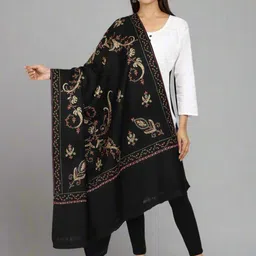 SWI Stylish Floral Embroidered Woolen Shawl-image-95