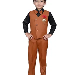 VALUE CREATION Boys V-Neck Single-Breasted Three-Piece Suit-46