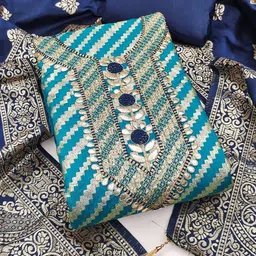 Mitera Embroidered Art Silk Unstitched Dress Material-image-61