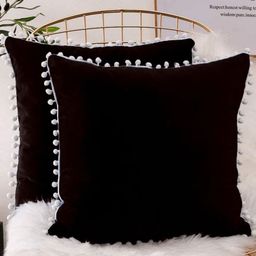 Cottonfry Black & White 2 Pieces Pure Cotton Square Cushion Covers-image-38