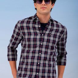 The Indian Garage Co Men Spread Collar Checked Cotton Slim Fit Casual Shirt-image-29