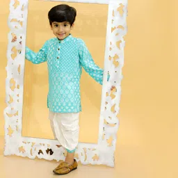 MoMaa Boys Printed Regular Pure Cotton Kurta with Dhoti Pants-47