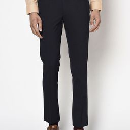 Blackberrys Men B-95 Textured Mid-Rise Formal Trousers-image-88
