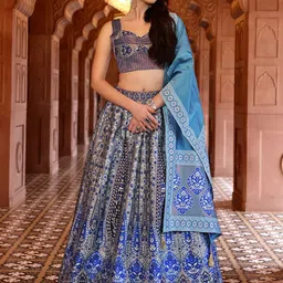 PURVAJA Ready to Wear Lehenga & Unstitched Blouse With Dupatta-picture-6