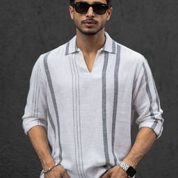 Powerlook Men Opaque Striped Casual Shirt-image-80