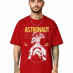 Be Crazy Men Graphic Printed Round Neck Cotton Oversized T-shirt-image-38