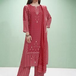 Vishudh Women Printed Regular Kurta with Trousers & With Dupatta-50