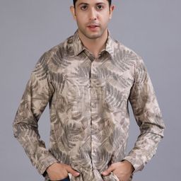 V-Mart Floral Printed Spread Collar Cotton Slim Fit Shirt-picture-48
