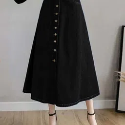 Tripursundari Fashion Open-Front A-Line Maxi Skirt-image-64