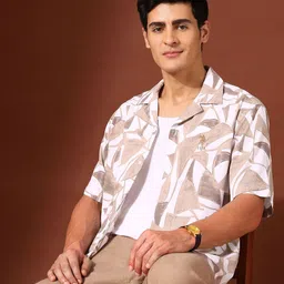 U.S. Polo Assn. Men Classic Tailored Fit Abstract Printed Cuban Collar Casual Shirt-image-24