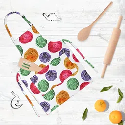 ArtzFolio White & Green Printed Cotton Aprons-image-72