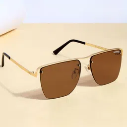 SUNGLASSIC Heldish Unisex Square Sunglasses with UV Protected Lens Heldish-Gold-Brown-33