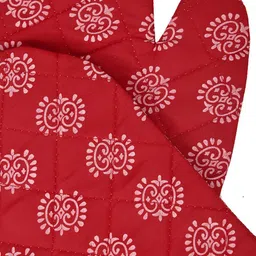 Kuber Industries 2-Pcs Maroon Printed Hanging LoopOvenMitts image 4