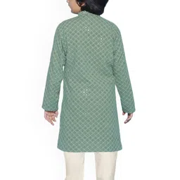 SG YUVRAJ Boys Embroidered Regular Sequinned Kurta with Pyjamas image 5