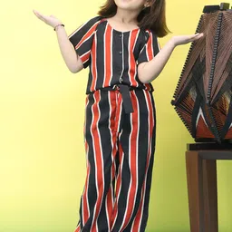 Baawri Girls Striped Top with Trousers-image-91