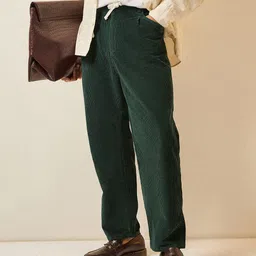 THE BEAR HOUSE Men Baggy Fit Corduroy Pants with Drawstring Waist-image-18