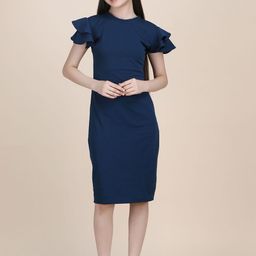 DEKLOOK Flared Sleeve Formal Fit & Flare Dress-image-75