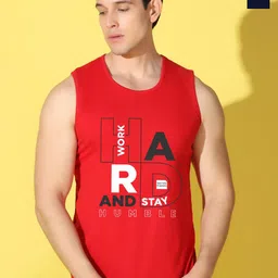 WOOSTRO Pack Of 2 Printed Pure Combed Cotton Gym VestsVWS26(HARD RED)(BKLN NAVY)-image-63