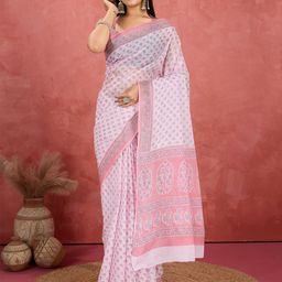 SHANVIKA Floral Printed Pure Cotton Saree-image-49