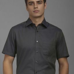 Louis Philippe Men Classic FitSpread Collar Textured Cotton Formal Shirt-image-75