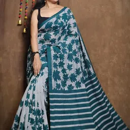 TITHI SAREES Ethnic Motifs Printed Pure Cotton Sambalpuri Saree-picture-57