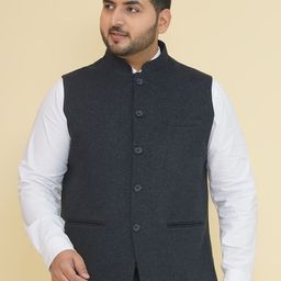 John Pride Woven Woolen Plus Size Nehru Jacket-picture-26