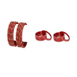 SOMIL Set Of 16 Res Glass Artificial Stones & Beads Bangles-picture-43