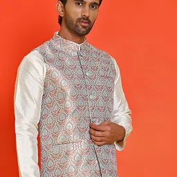 Anouk Printed Woven Nehru Jacket image 4