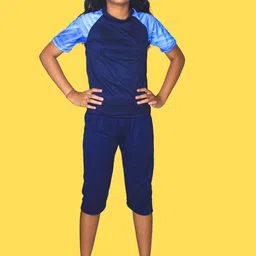 Aqua Holic Girls Printed Swimsuit With Attached Shorts-image-89