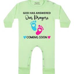 Arvesa God Has Answered Our Prayer Coming Soon Printed Bodysuit-image-35