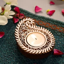 Peepul Tree White Wooden Diyas-26
