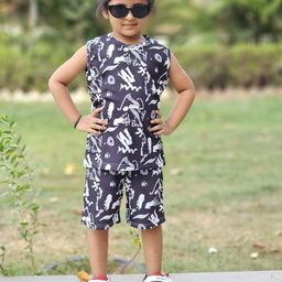 Emblica Unisex Kids Printed Top with Shorts-image-81
