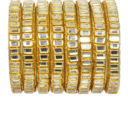 Fashionzara Set Of 8 Kundan Studded Bangle-image-86