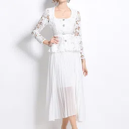 JC Collection Women Self Design Peplum Midi Dress-image-47