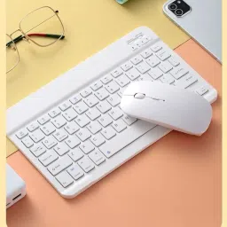 RODEX Bluetooth Keyboard and Mouse Combo,Ultra-Slim Ergonomic Small Rechargeable for Apple iPad iPhone Samsung Tablet Phone Android PC Computer Mac Smartphone Keyboard Skin image 2