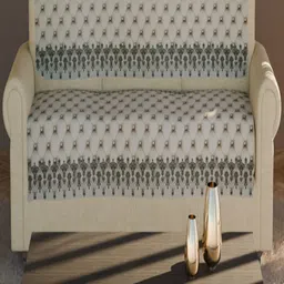 Fashion Throw Cream-Coloured and Grey 2 Pieces Self Design Velvet Sofa Covers-16