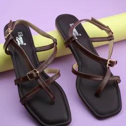 D LORZERI Women Open Toe Flats with Buckles-image-87