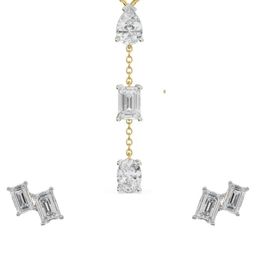 Emori 14KT Emerald Tri Necklace & Chains Diamond-picture-1