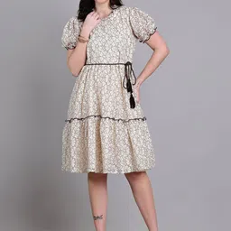 Tulsattva Floral Print Empire Midi Dress-image-65