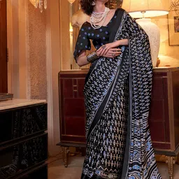 Mitera Ethnic Motifs Poly Crepe Patola Saree-picture-36