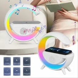 4uonly G-Shape Bluetooth Speaker with FM Radio Light Table Lamp VCX21 56 W Bluetooth Party Speaker image 2