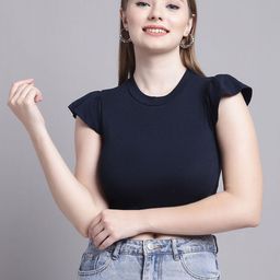 GRACIT Bell Sleeve Cotton High-Low Crop Top-image-89