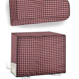 The Furnishing Tree 1.5 Ton Split AC Cover for Indoor and Outdoor Units Checkered Pattern Beige-image-90