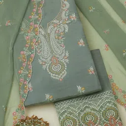 Soch Floral Embroidered Beads and Stones Unstitched Dress Material-image-95