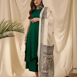 InWeave Women Regular Kurta with Palazzos & With Dupatta-picture-55