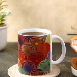 PENTADECO Red & Green Printed Ceramic Glossy Mugs Set of Cups and Mugs-1