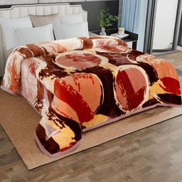 Signature Maroon & Peach-Coloured Mink AC Room 500 GSM Double Bed Blanket-image-19