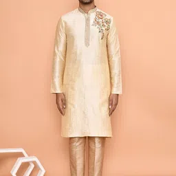 Arihant Rai Sinha Men Floral Embroidered Regular Thread Work Kurta with Trousers-image-56