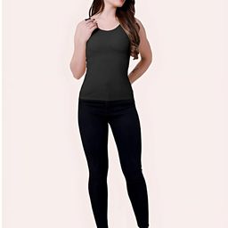 Kilvis Black Nylon Lightly Padded Camisoles-image-119